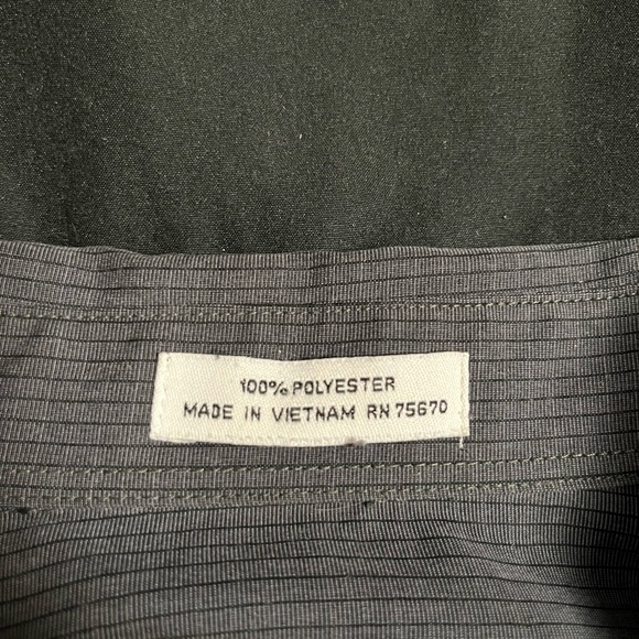 LINEA DOME Men's Dark Grey with Black Stripe Button Up Size L 16-16 1/2 - Picture 5 of 6